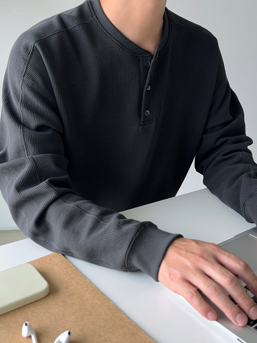 【Metanoia】🇰🇷韓製 華夫格螺紋長袖上衣 - 9