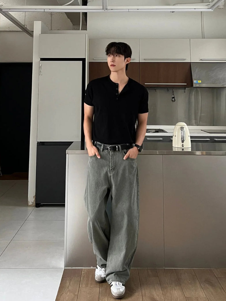 【Metanoia】🇰🇷韓製 彎刀牛仔落地褲 - 4