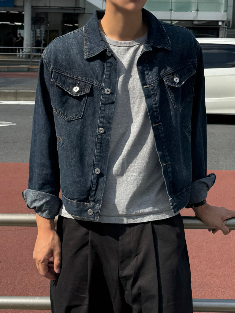 【Metanoia】韓國設計 短版牛仔外套 - 1