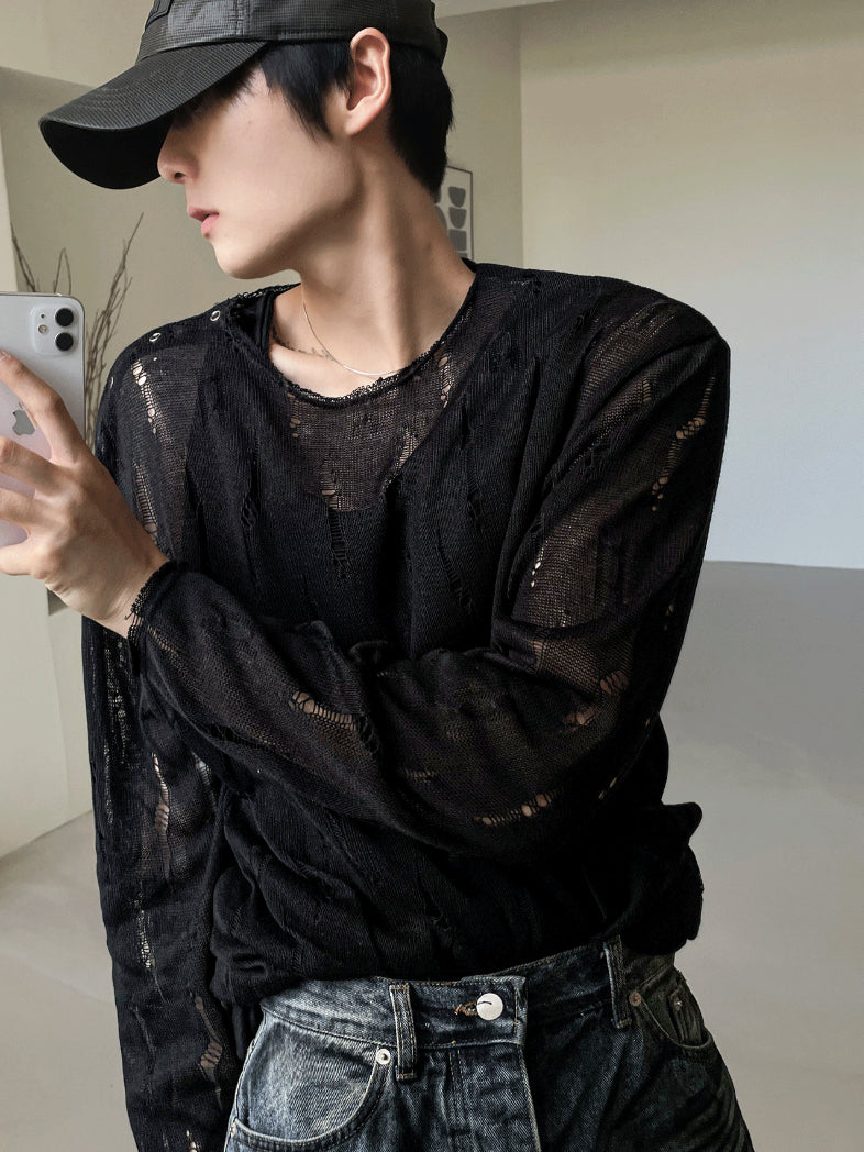 【Metanoia】🇰🇷韓製 破洞長袖上衣 - 8