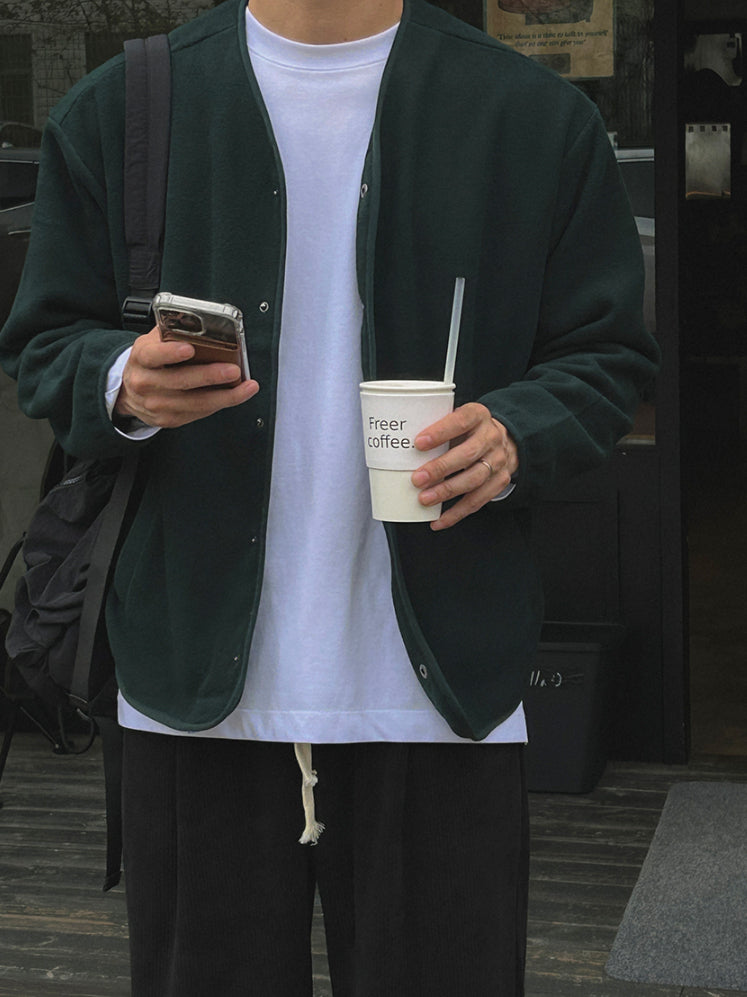 【Metanoia】韓國設計 刷毛開衫外套 - 3