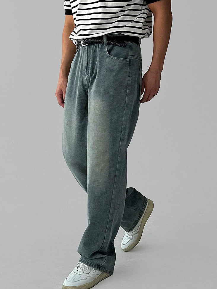 【Metanoia】韓國設計 水洗落地牛仔褲 - 7