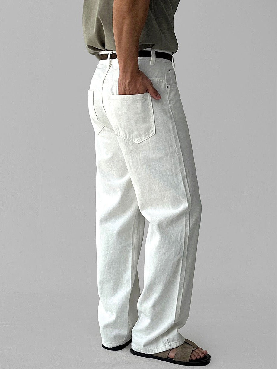 【Metanoia】韓國設計 水洗落地牛仔褲 - 3