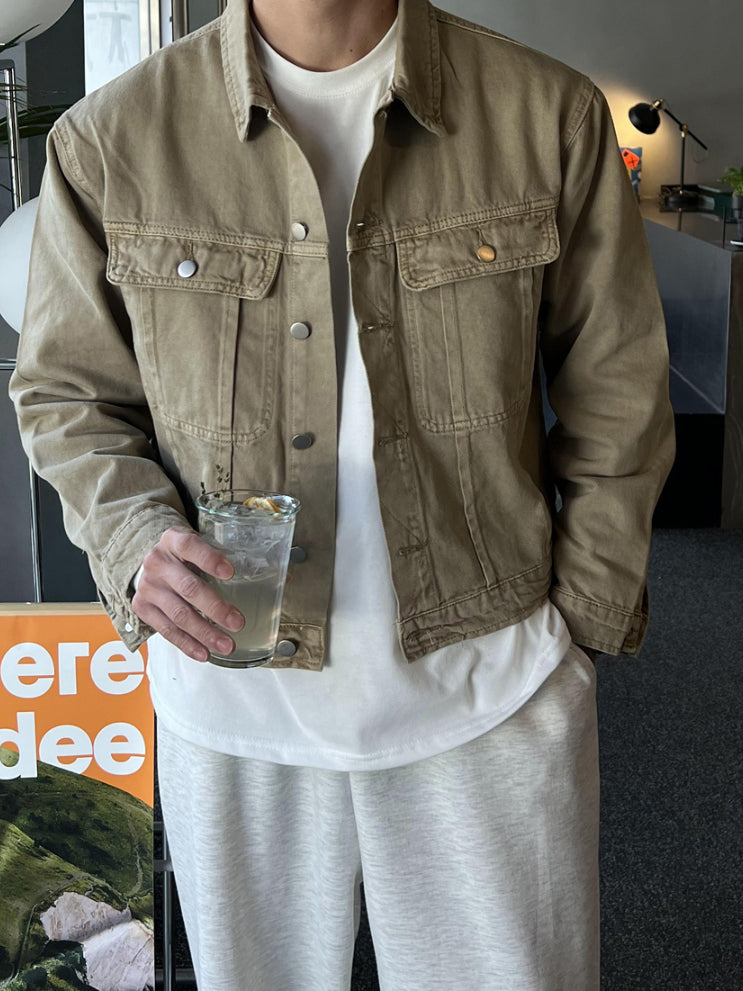 【Metanoia】韓國設計 短版牛仔外套 - 1