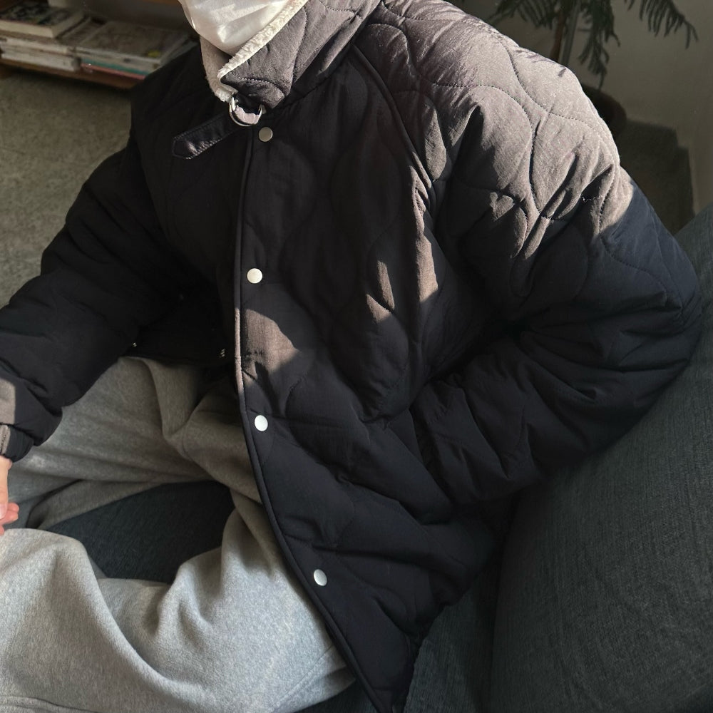 【Metanoia】韓國設計 翻領鋪棉外套 - 7