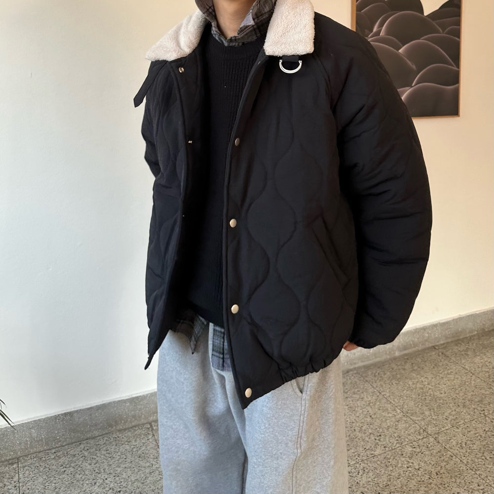 【Metanoia】韓國設計 翻領鋪棉外套 - 8