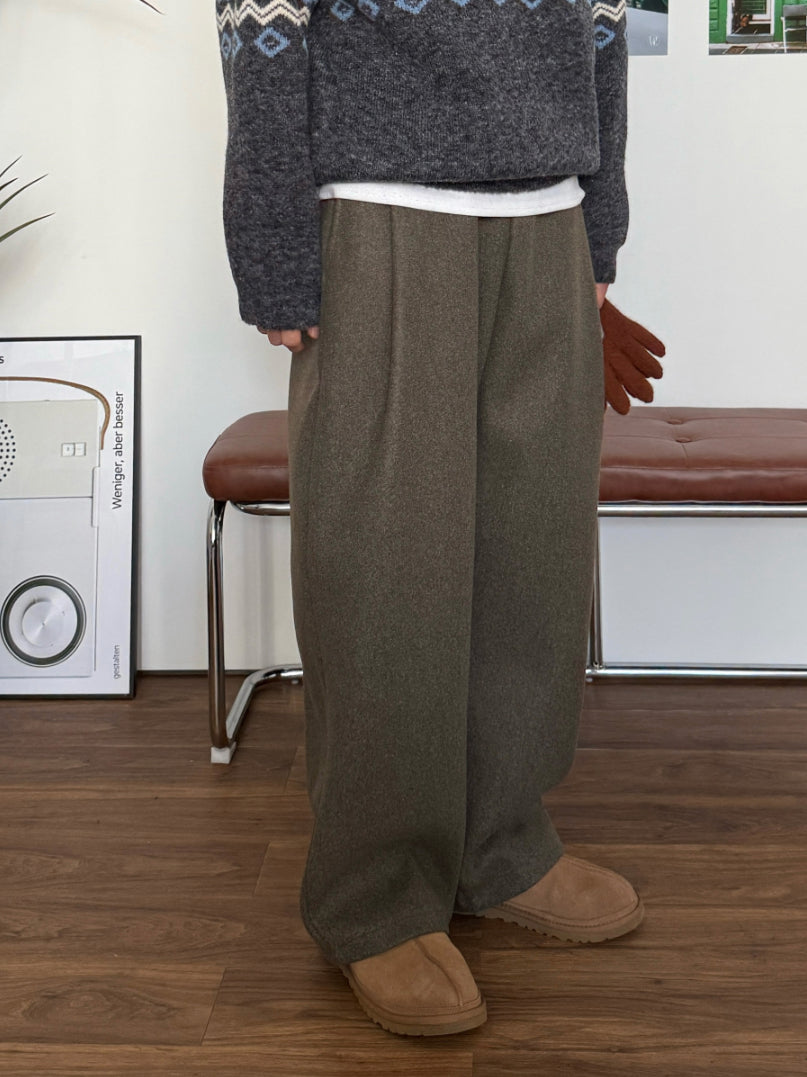 【Metanoia】韓國設計 抓絨落地褲 - 11