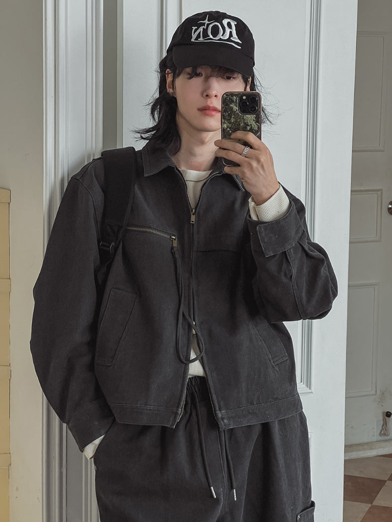 【Metanoia】韓國設計 短版翻領夾克外套 - 7