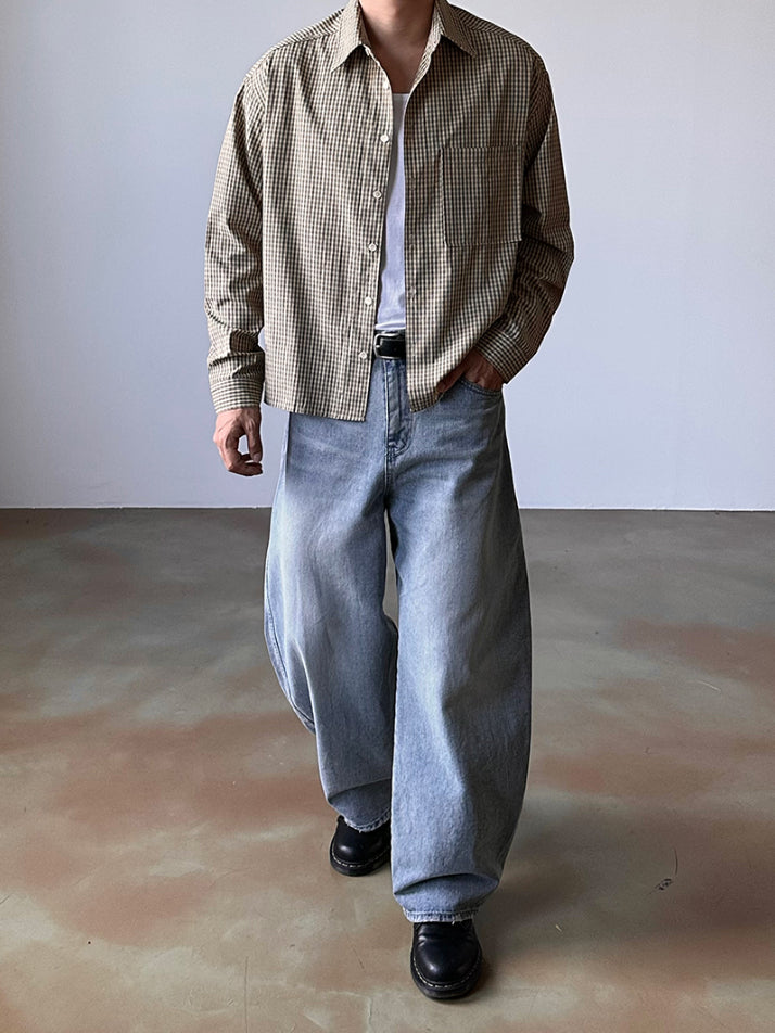 【Metanoia】🇰🇷韓製 格紋短版長袖襯衫 - 5