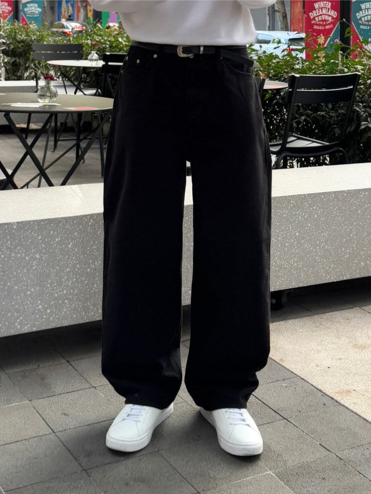 【Metanoia】韓製🇰🇷 寬鬆彎刀卡其落地褲 - 9