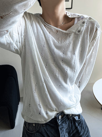 【Metanoia】🇰🇷韓製 破洞長袖上衣 - 1