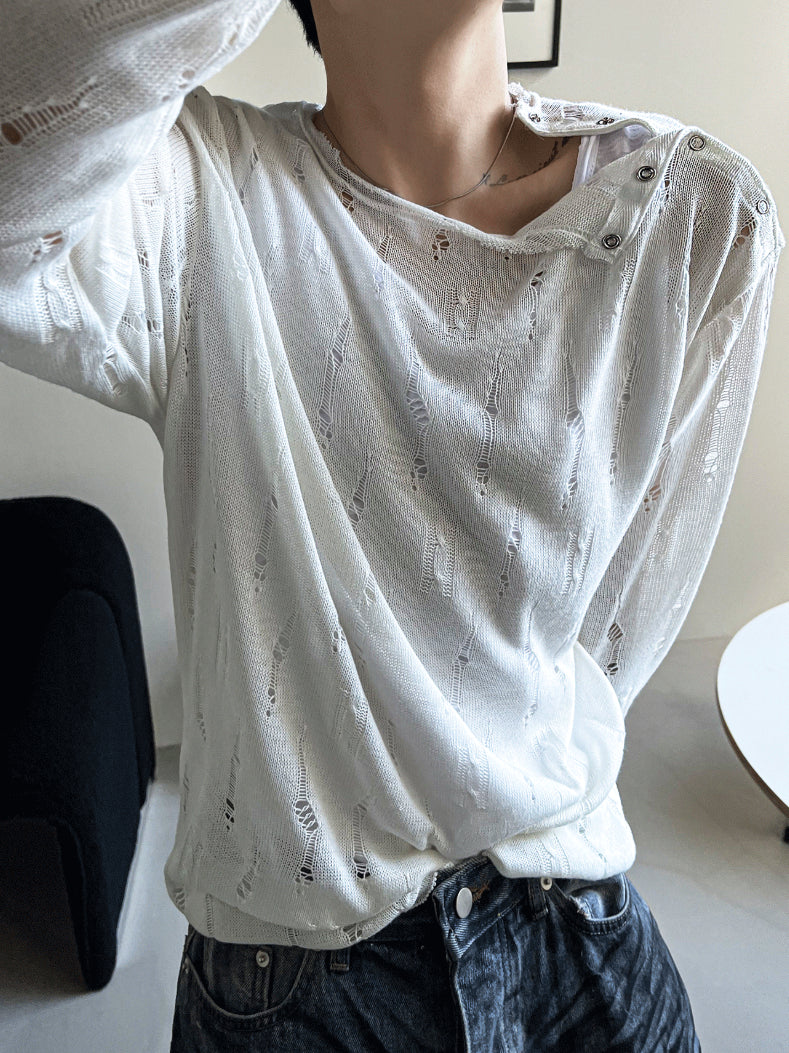 【Metanoia】🇰🇷韓製 破洞長袖上衣 - 1