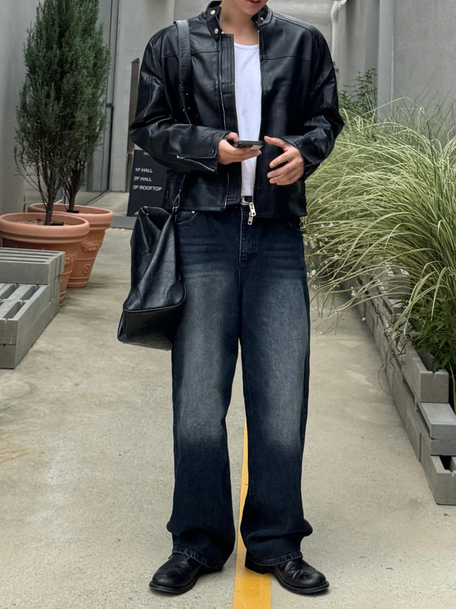 【Metanoia】韓國設計 短版皮外套 - 2