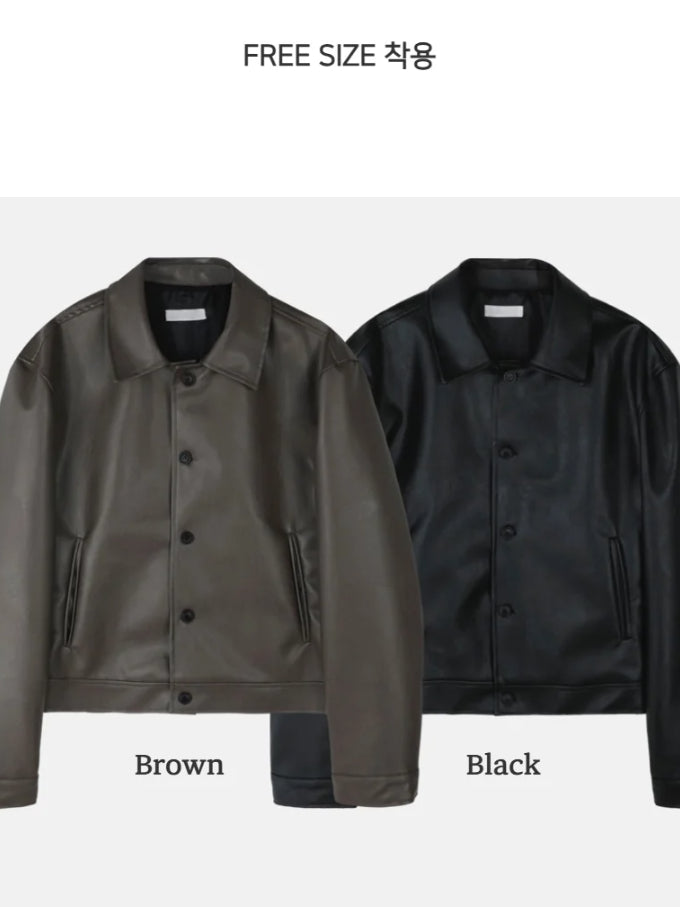 【Metanoia】🇰🇷韓製 短版翻領皮外套 - 7