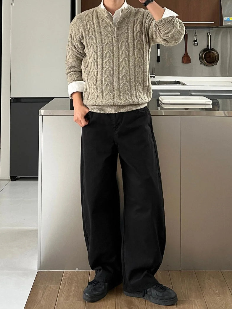 【Metanoia】🇰🇷韓製 亨利領麻花針織衣 - 4