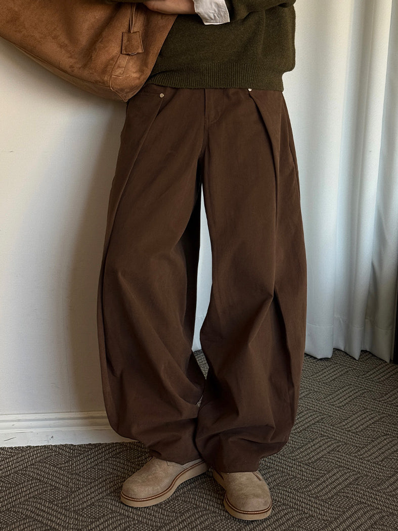 【Metanoia】韓國設計 清涼70%亞麻半鬆緊落地褲 - 1