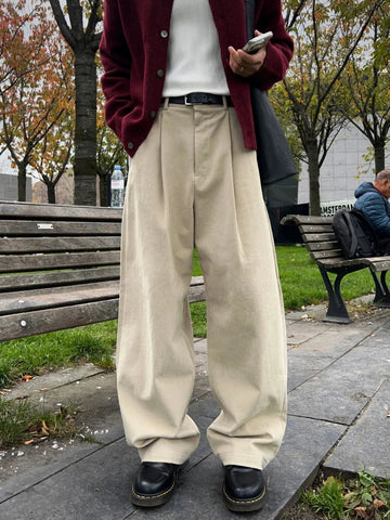 【Metanoia】韓製🇰🇷 卡其彎刀落地褲 - 1