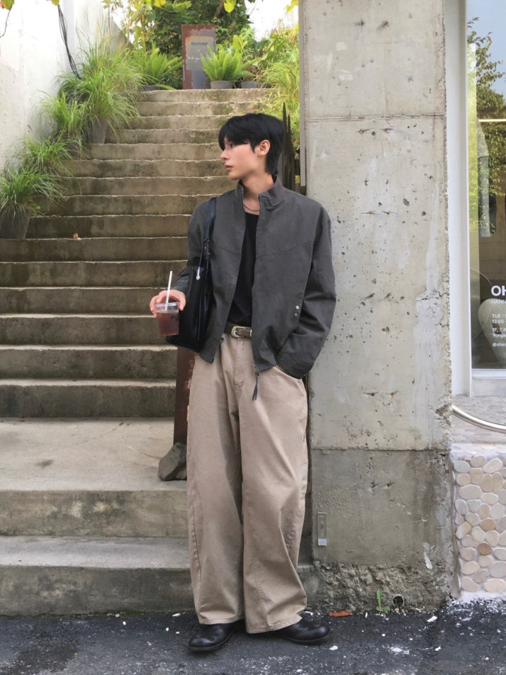 【Metanoia】韓製🇰🇷 卡其寬鬆落地褲 - 5