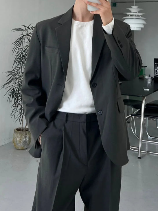 【Metanoia】🇰🇷韓製 簡約雙扣西裝外套 - 1