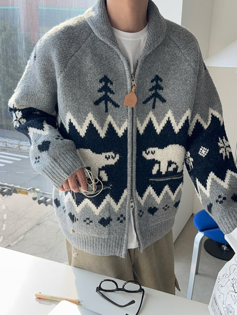 【Metanoia】韓國設計 cashmere-like北歐開衫針織外套 - 2