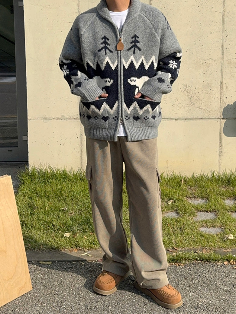 【Metanoia】韓國設計 cashmere-like北歐開衫針織外套 - 3