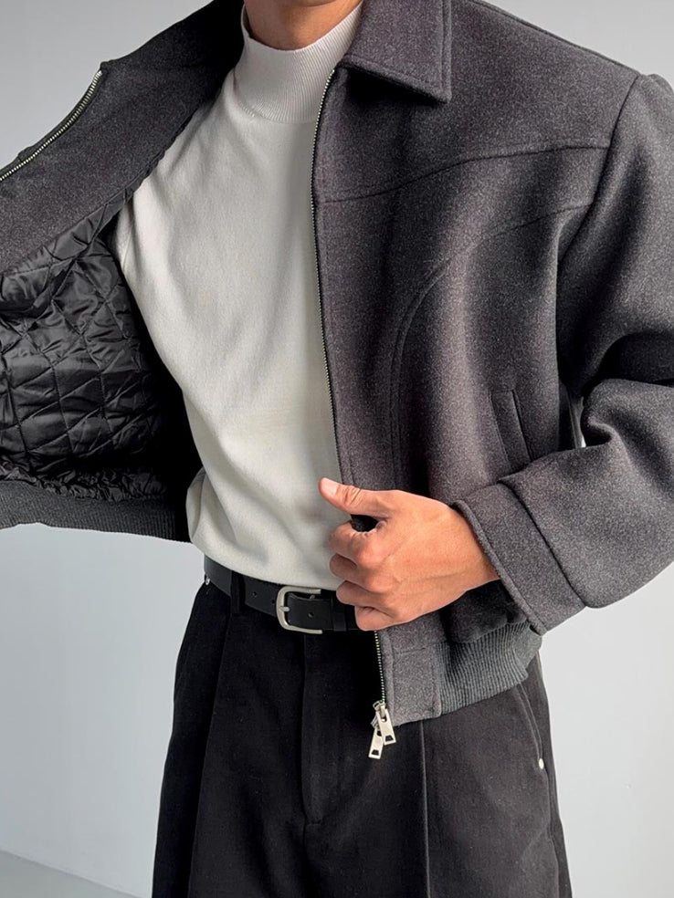 【Metanoia】韓國設計 短版翻領夾克外套 - 7