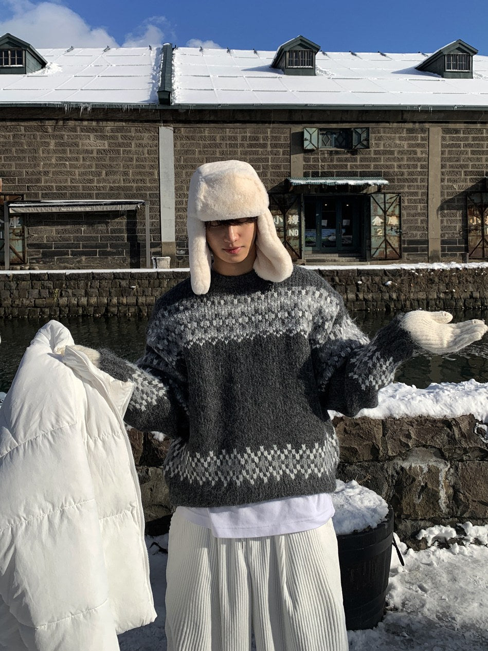 【Metanoia】韓國設計 9%羊毛短版北歐針織衣 - 2