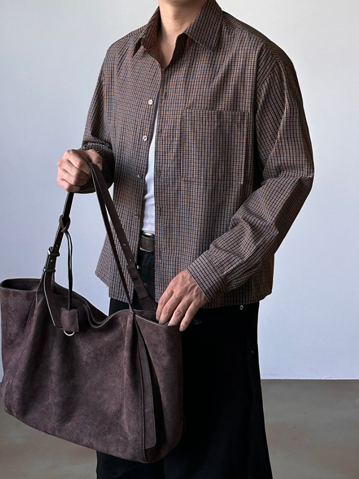 【Metanoia】🇰🇷韓製 格紋短版長袖襯衫 - 2