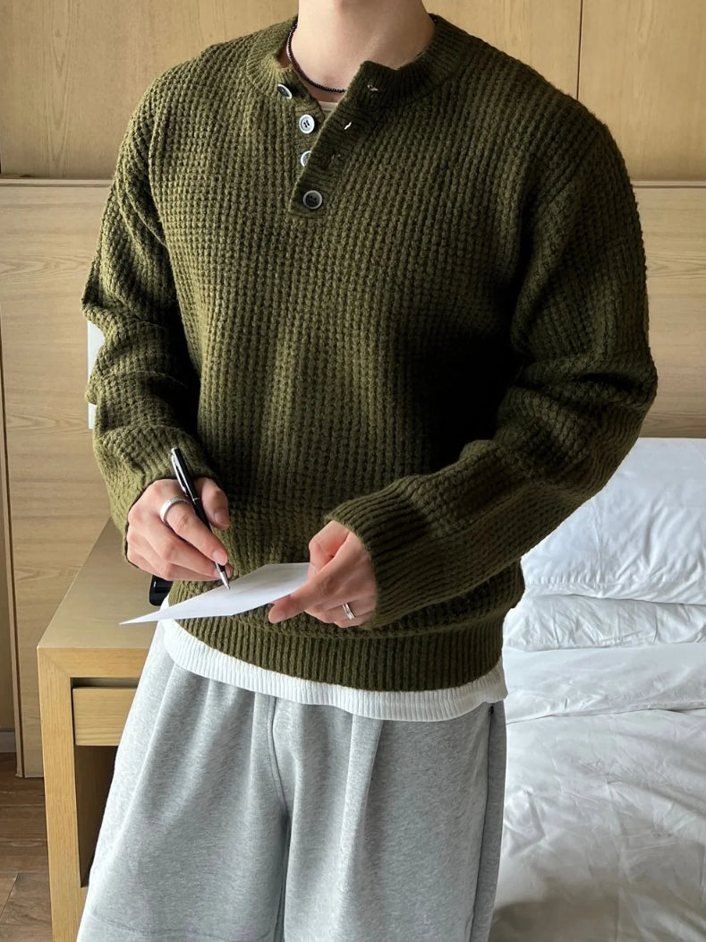 【Metanoia】韓國設計 亨利領針織衣 - 1