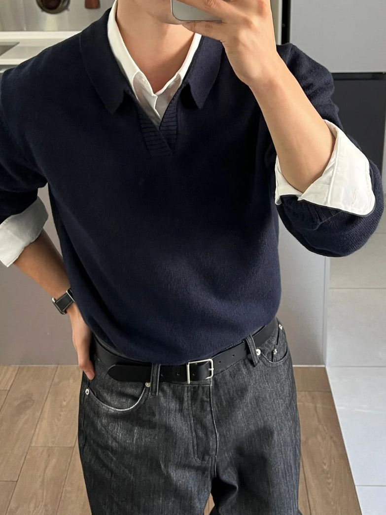 【Metanoia】韓國設計 v型長袖針織衣 - 4