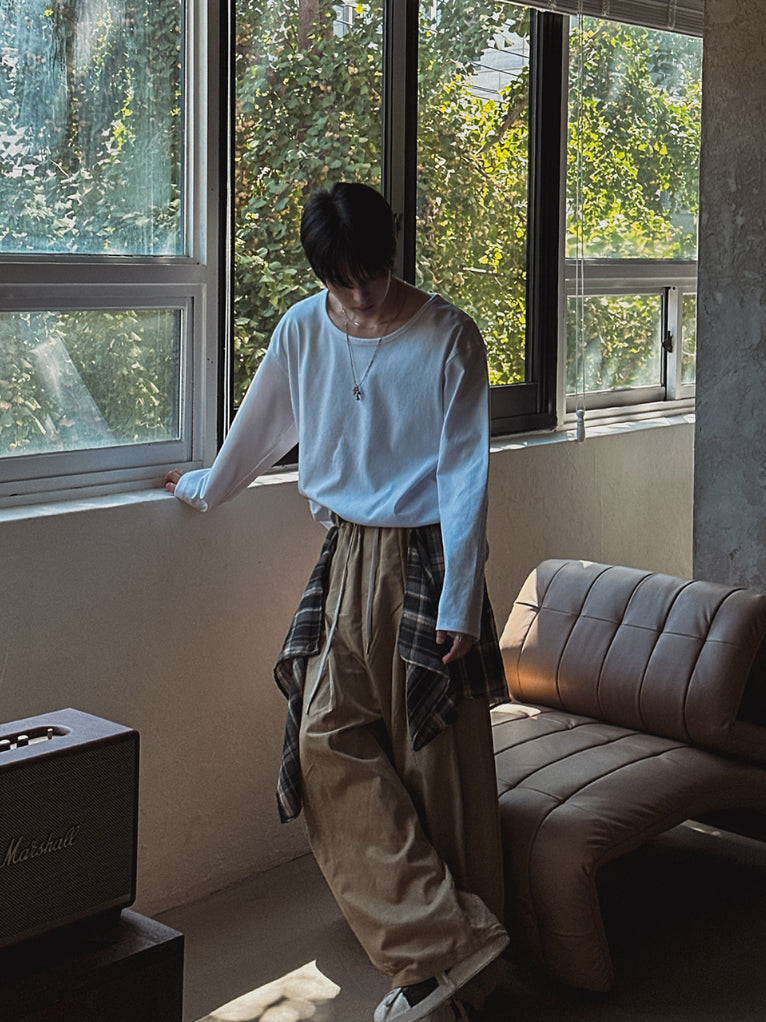 【Metanoia】韓製🇰🇷 格紋層疊落地褲 - 5