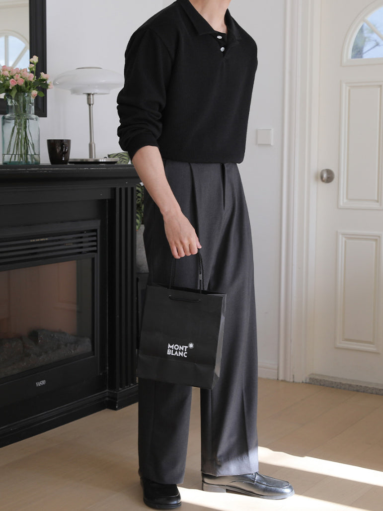 【Metanoia】🇰🇷韓製 翻領亨利領長袖上衣 - 5