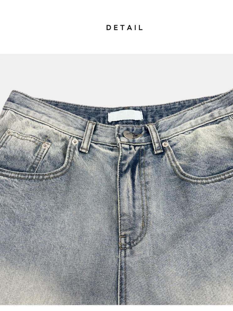 【Metanoia】🇰🇷韓製 淺色系水洗落地牛仔褲 - 7