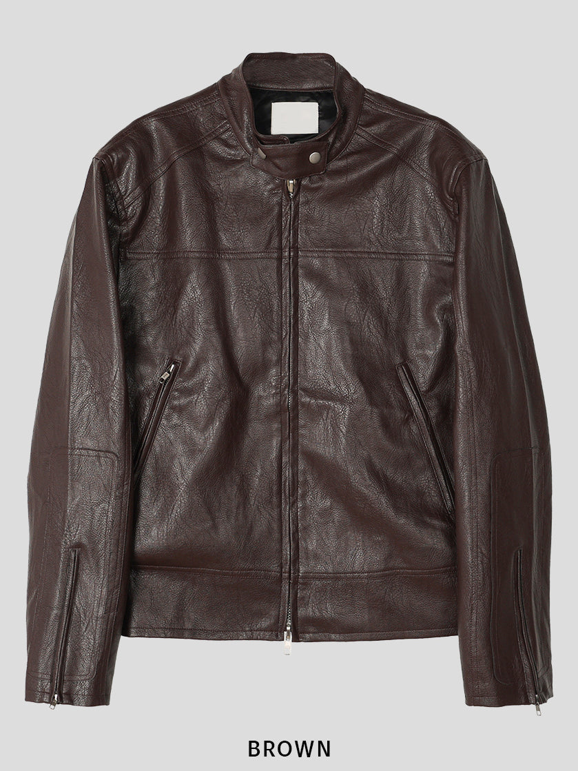 【Metanoia】韓國設計 短版皮外套 - 7