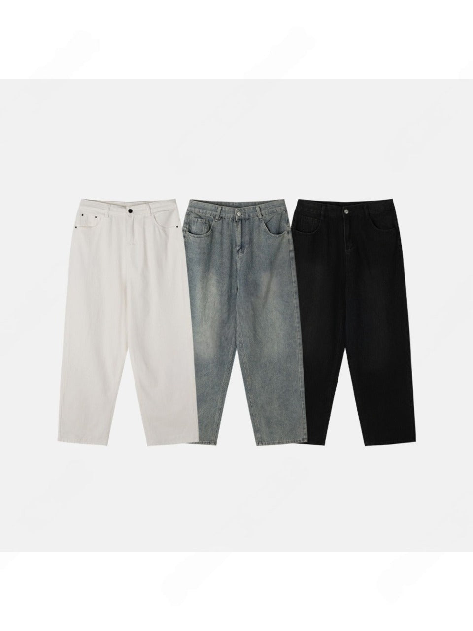 【Metanoia】韓國設計 水洗落地牛仔褲 - 9