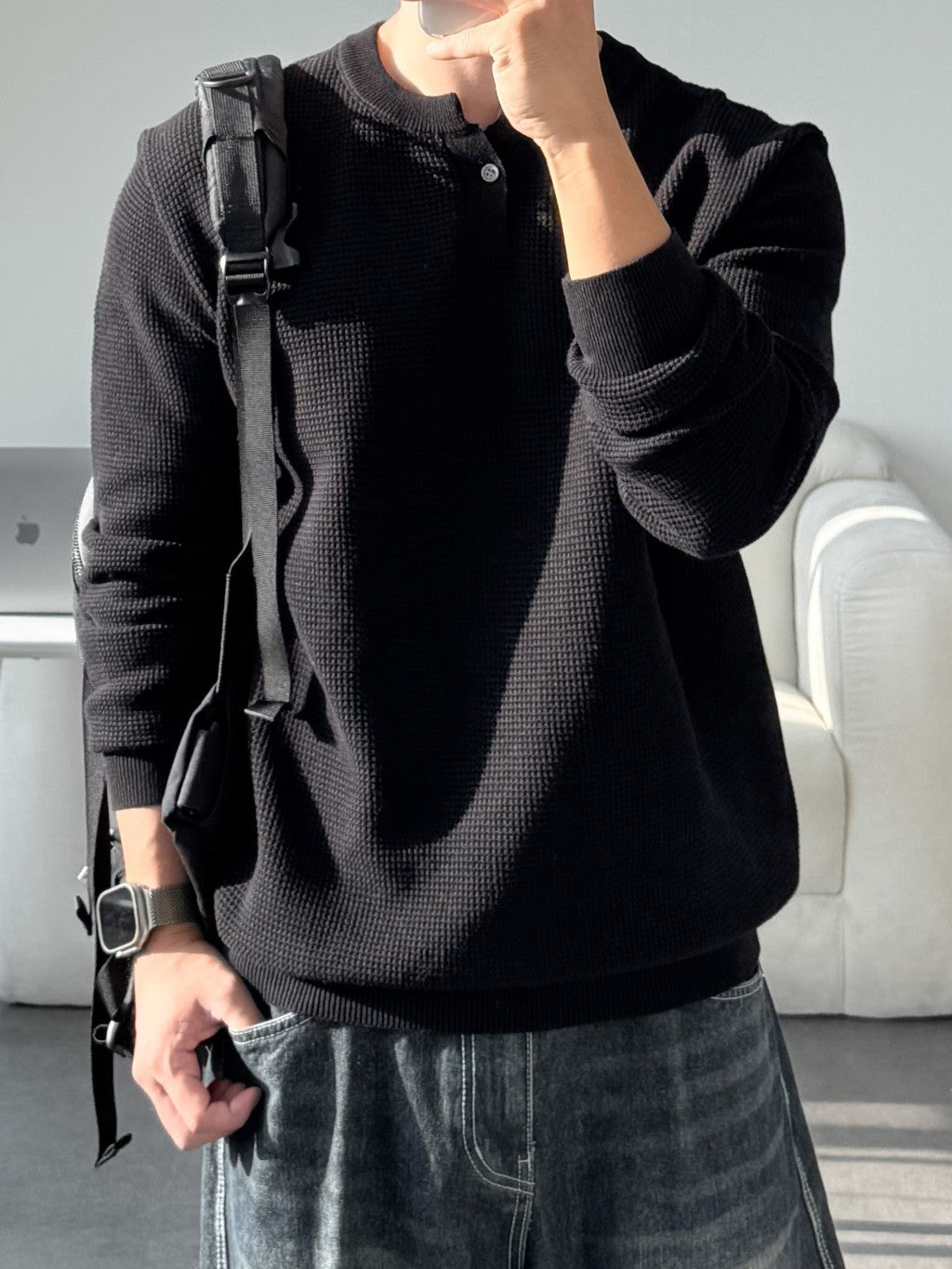 【Metanoia】韓國設計 亨利領針織衣 - 6