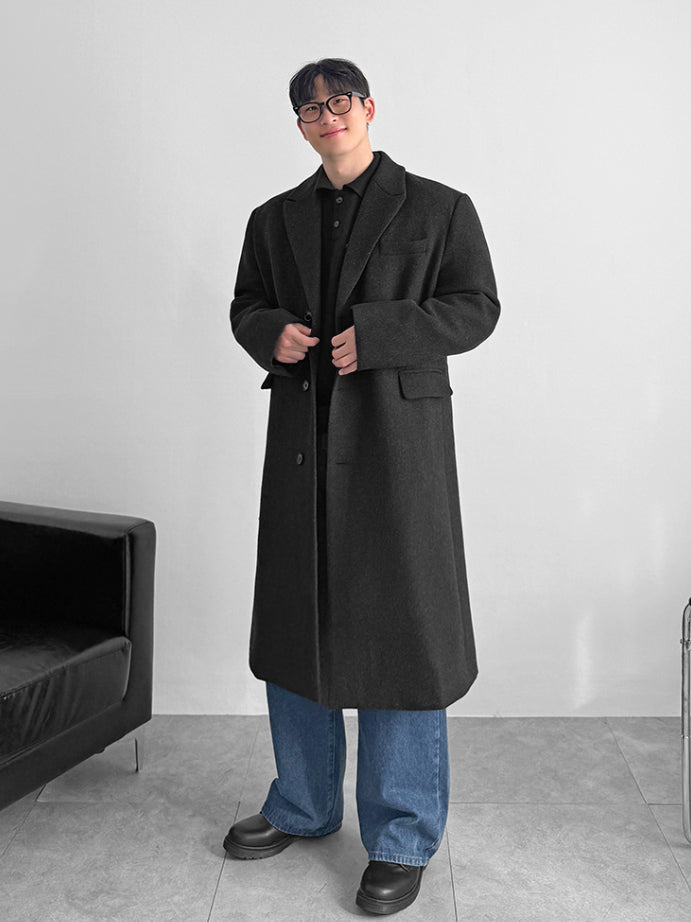 【Metanoia】韓國設計 70%羊毛翻領大衣 - 9