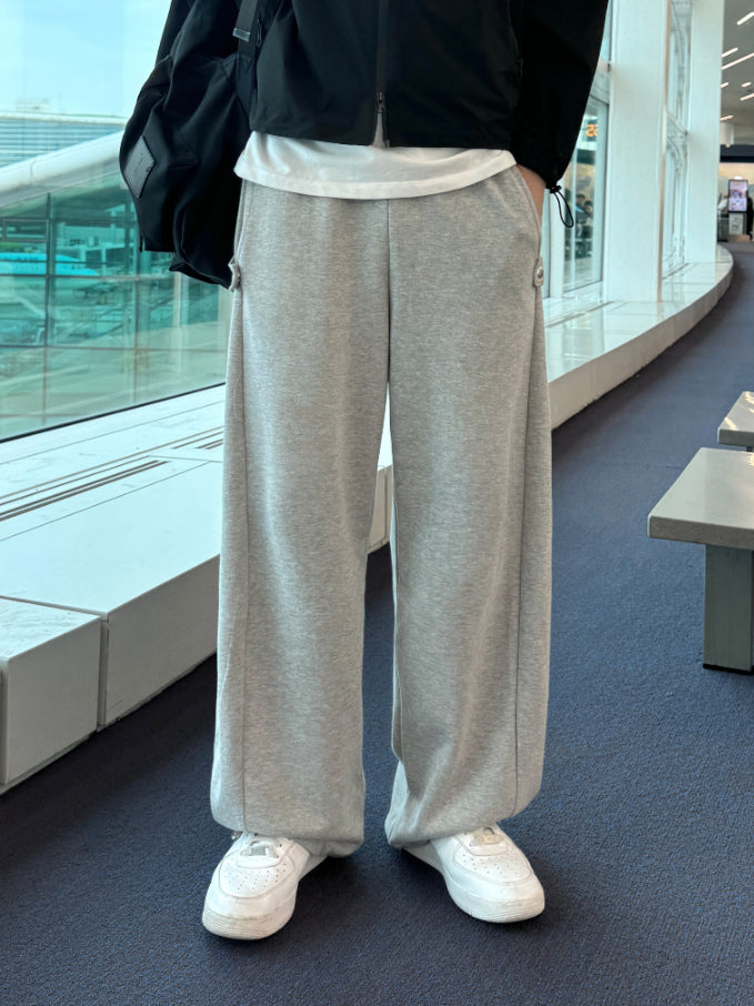 【Metanoia】🇰🇷韓製  休閒側扣落地棉褲 - 1