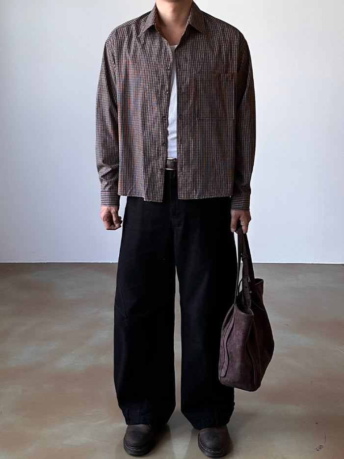 【Metanoia】🇰🇷韓製 格紋短版長袖襯衫 - 8