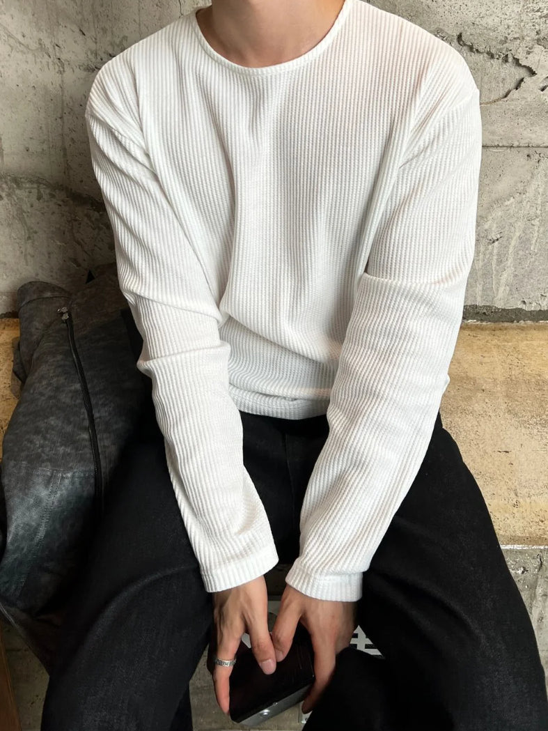 【Metanoia】🇰🇷韓製 短版羅紋長袖T恤 - 1