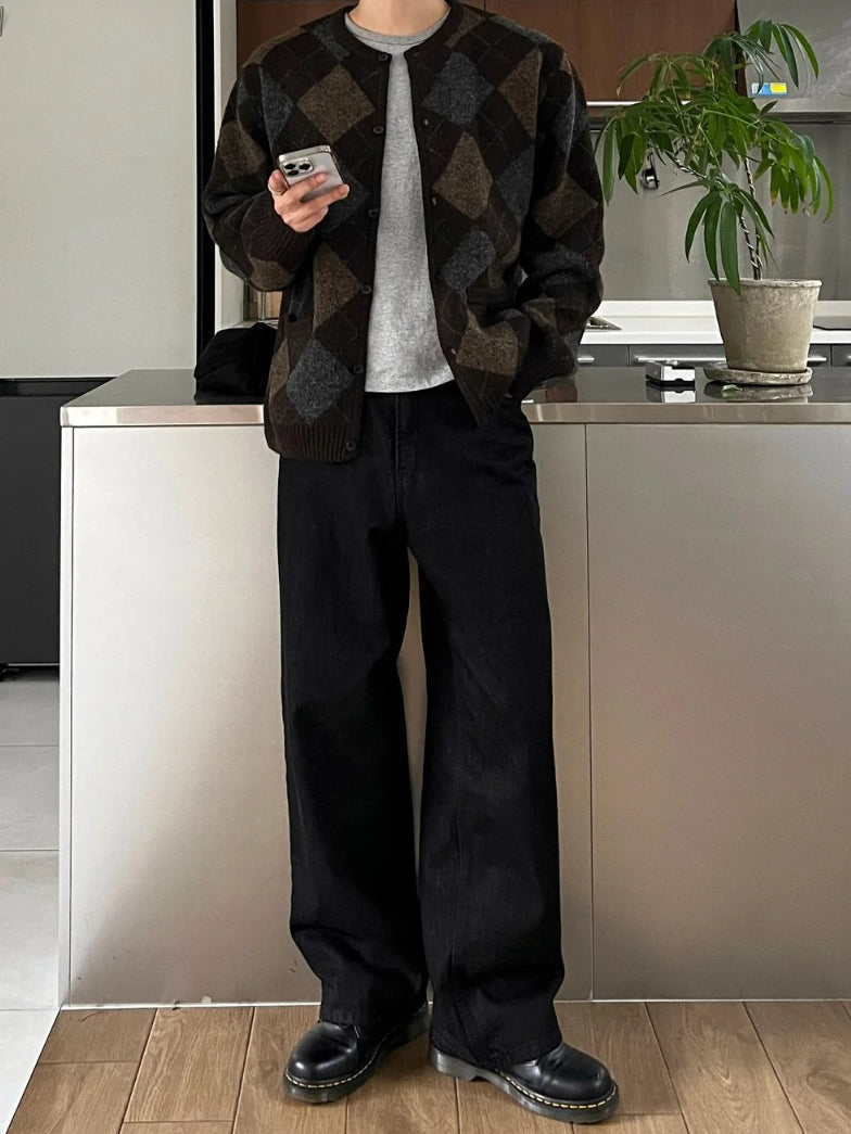 【Metanoia】韓國設計 開衫菱形針織外套 - 4