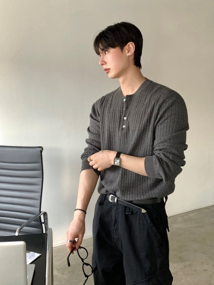 【Metanoia】韓國設計 亨利領麻花針織衣 - 7