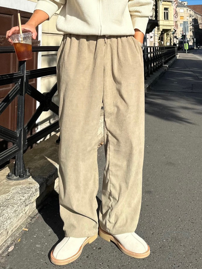 【Metanoia】🇰🇷韓製 鬆緊帶燈芯絨落地褲 - 1