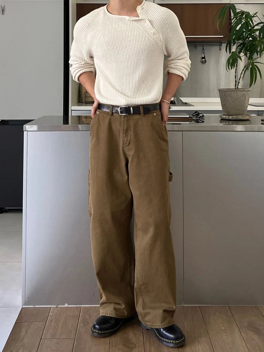 【Metanoia】韓國設計 側邊亨利領針織衣 - 1