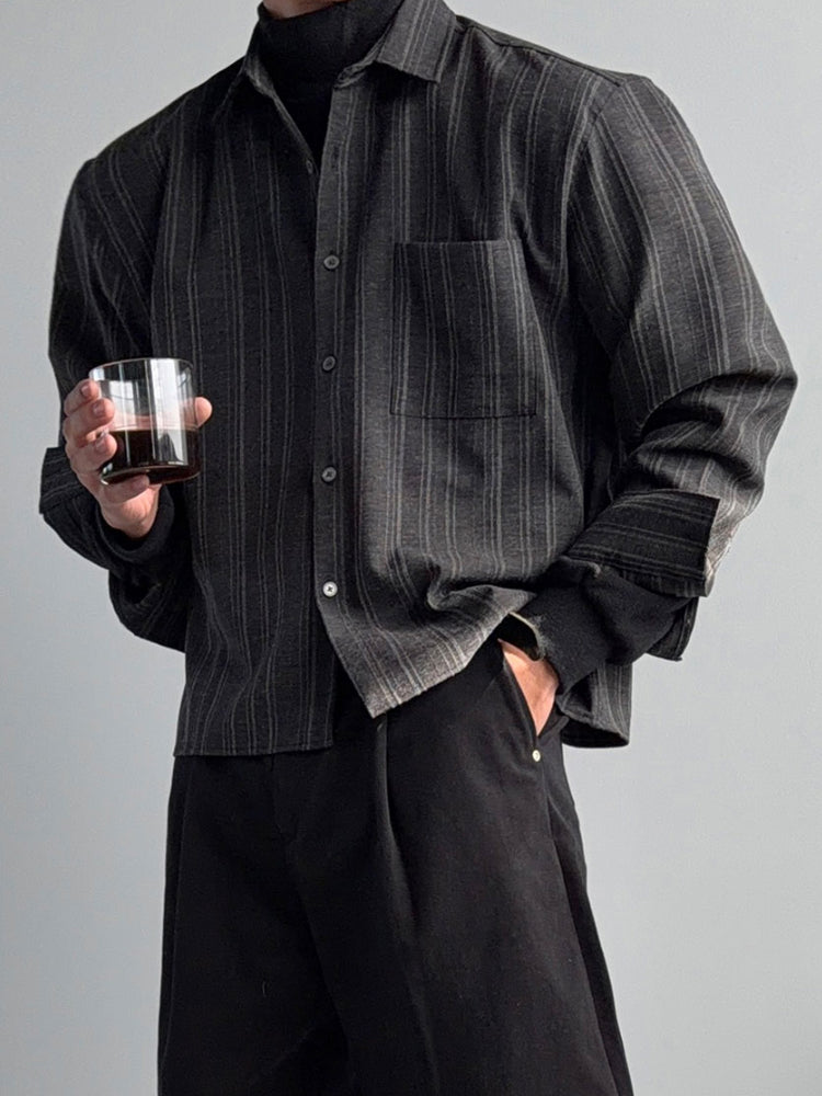 【Metanoia】🇰🇷韓製 短版雷諾條紋翻領襯衫 - 6