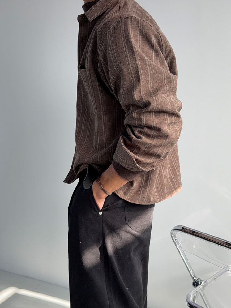 【Metanoia】🇰🇷韓製 短版雷諾條紋翻領襯衫 - 3