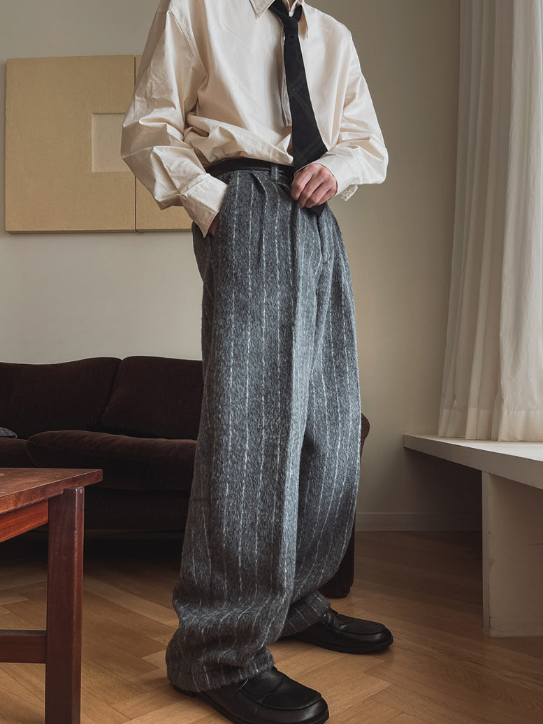 【Metanoia】🇰🇷韓製 寬鬆條紋落地褲 - 2