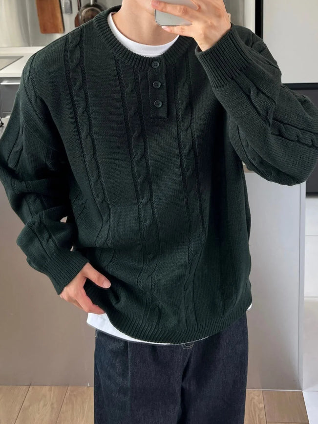 【Metanoia】🇰🇷韓製 亨利領麻花針織衣 - 8