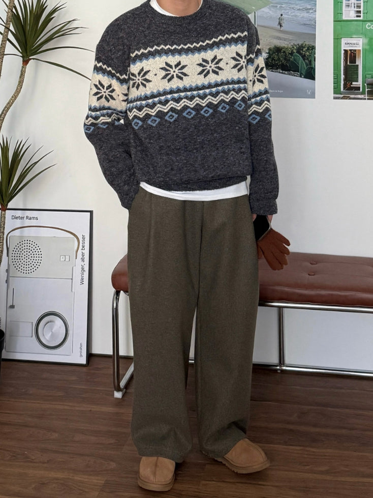 【Metanoia】韓國設計 抓絨落地褲 - 10