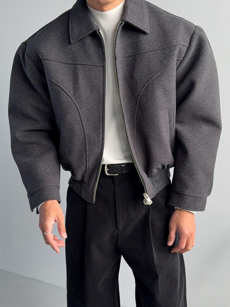 【Metanoia】韓國設計 短版翻領夾克外套 - 9